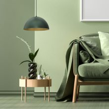 Pendant lamp BETA GREEN/GOLD 1xE27 35cm