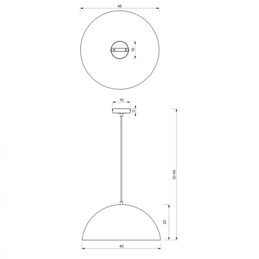 Pendant lamp BETA GREEN/GOLD 1xE27 45cm