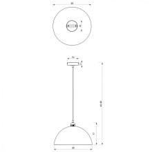Pendant lamp BETA NAVY BLUE/GOLD 1xE27 35cm