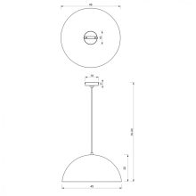 Pendant lamp BETA NAVY BLUE/GOLD 1xE27 45cm