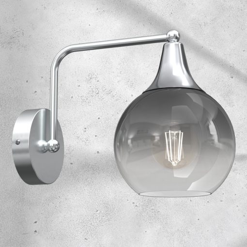Wall lamp MONTE SILVER 1xE27