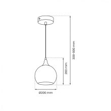 Pendant lamp MONTE SILVER fi 200 1xE27