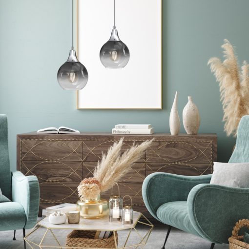 Pendant lamp MONTE SILVER fi 150 1xE27
