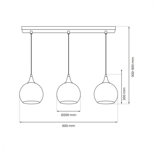 Pendant lamp MONTE SILVER 3xE27