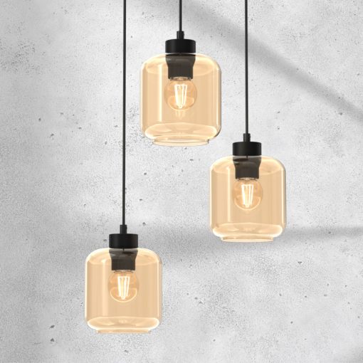 Pendant lamp SOMBRA AMBER 3xE27
