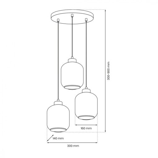 Pendant lamp SOMBRA AMBER 3xE27