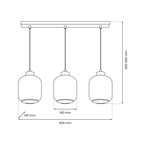 Pendant lamp SOMBRA SMOKED  3xE27