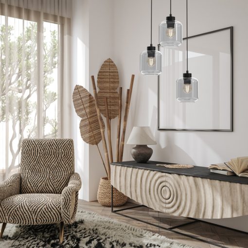 Pendant lamp SOMBRA SMOKED 3xE27