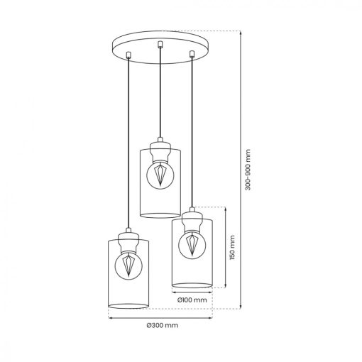 Pendant lamp CHIC 3xE27