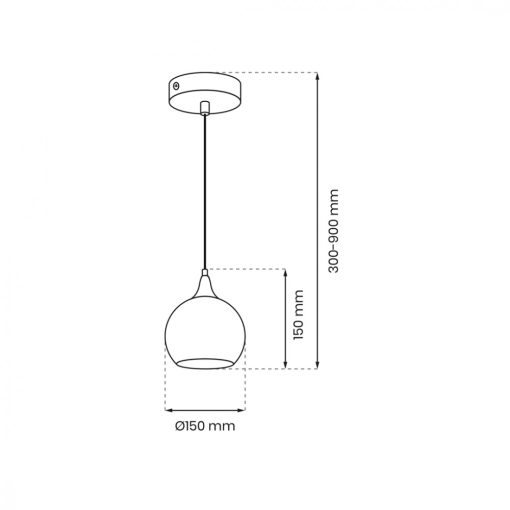Pendant lamp MONTE GOLD fi 150 1xE27