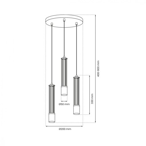Pendant lamp ESTILO 3xGU10