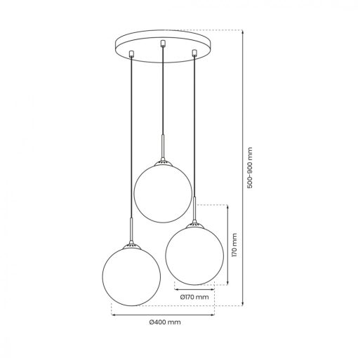 Pendant lamp REFLEX 3xE14