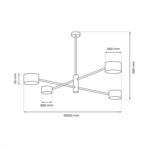 Ceiling  lamp CROSS GOLD 4xGX53