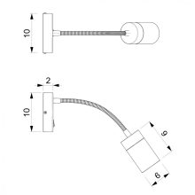 Wall lamp flex JOKER BLACK/CHROME 1xGU10