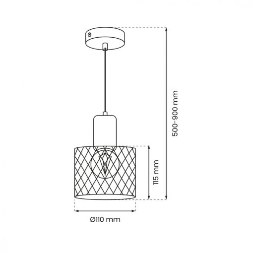 Pendant lamp SOBRESA 1xE27
