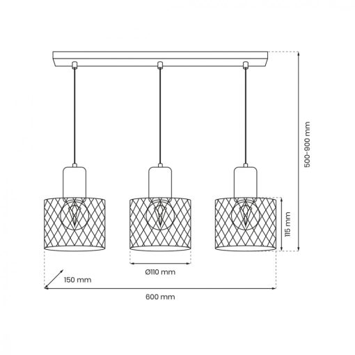 Pendant lamp SOBRESA 3xE27