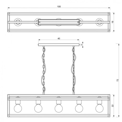 Pendant lamp ARNOLD 5xE27