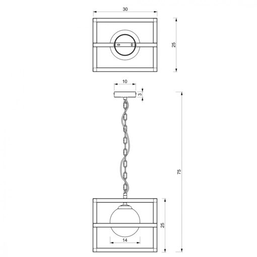 Pendant lamp DIEGO 1xE14