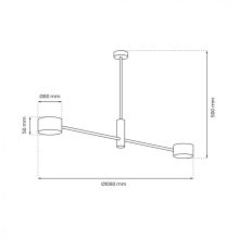 Ceiling  lamp CROSS GOLD 2xGX53