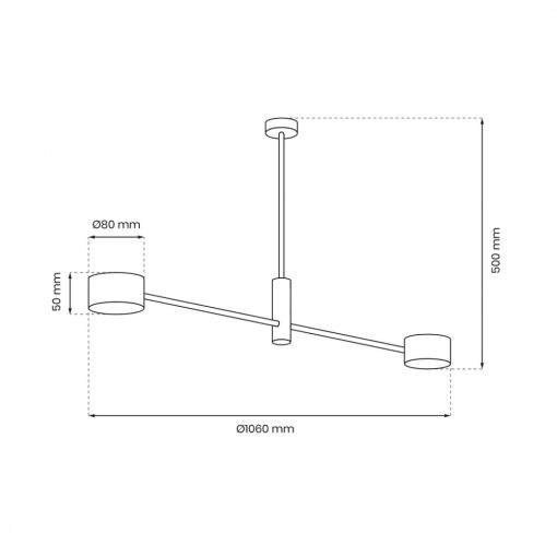 Ceiling  lamp CROSS GOLD 2xGX53