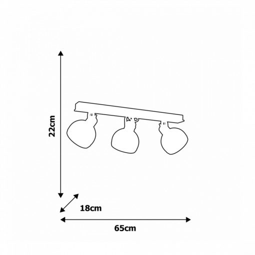 Ceiling  lamp OVAL WHITE 3xE27