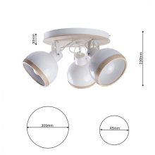 Ceiling  lamp OVAL WHITE 3xE27