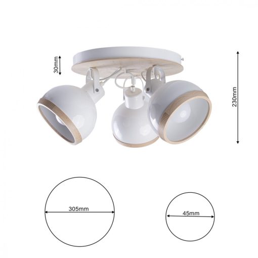 Ceiling  lamp OVAL WHITE 3xE27