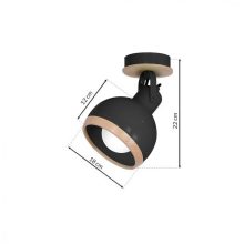 Wall lamp OVAL BLACK 1xE27