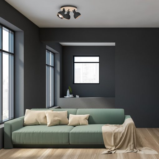 Ceiling  lamp OVAL BLACK 3xE27