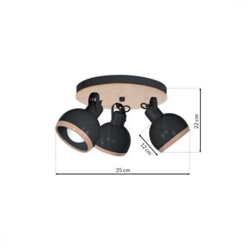 Ceiling  lamp OVAL BLACK 3xE27
