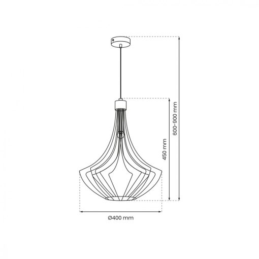 Pendant lamp CESTA BLACK 1xE27