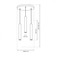 Pendant lamp HUDSON BLACK 3xGU10