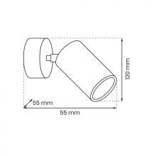 Wall lamp HUDSON BLACK 1xGU10