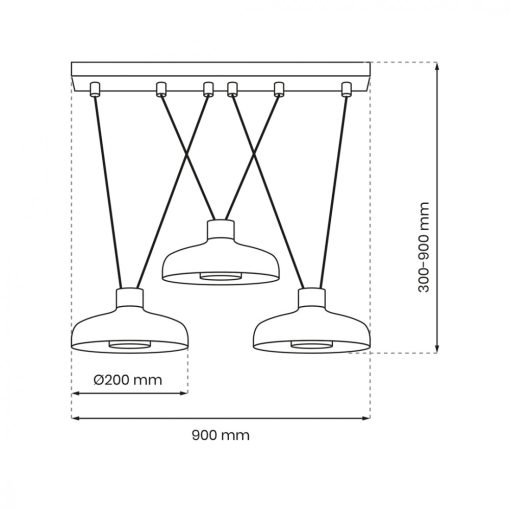 Pendant lamp LINEA 3xGX53