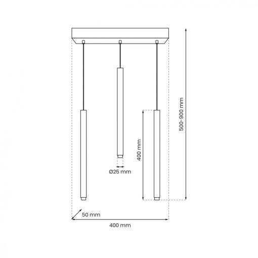 Pendant lamp MONZA BRASS 3xG9 max 8W LED