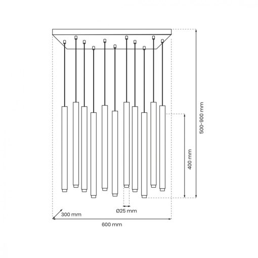 Pendant lamp MONZA BRASS 11xG9 max 8W LED