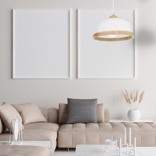 Pendant lamp STUDIO WHITE 1xE27