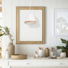 Pendant lamp STUDIO WHITE 1xE27