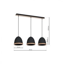 Pendant lamp STUDIO BLACK 3xE27
