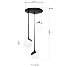 Pendant lamp SFERA BLACK 3xE14