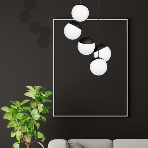 Pendant lamp SFERA BLACK 5xE14