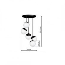 Pendant lamp SFERA BLACK 5xE14