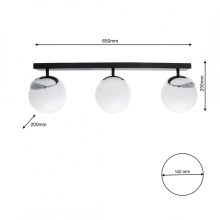 Ceiling  lamp SFERA BLACK/CHROME 3xE14