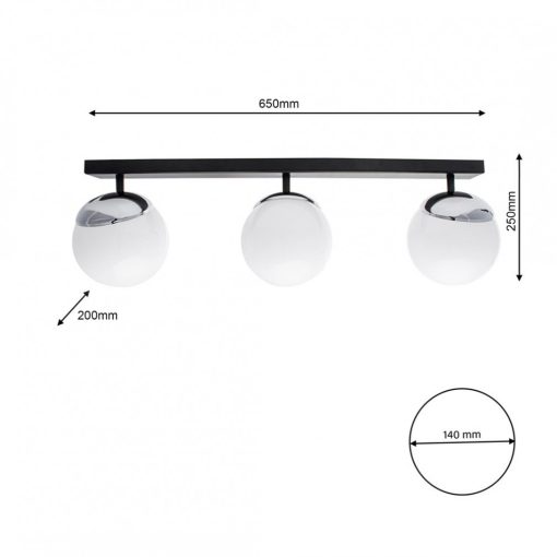Ceiling  lamp SFERA BLACK/CHROME 3xE14