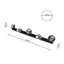 Ceiling  lamp SFERA BLACK/CHROME 5xE14