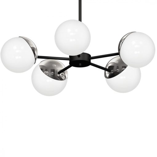 Chandelier SFERA BLACK/CHROME 5xE14