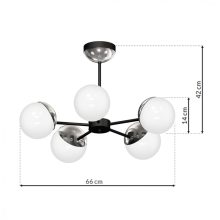 Chandelier SFERA BLACK/CHROME 5xE14