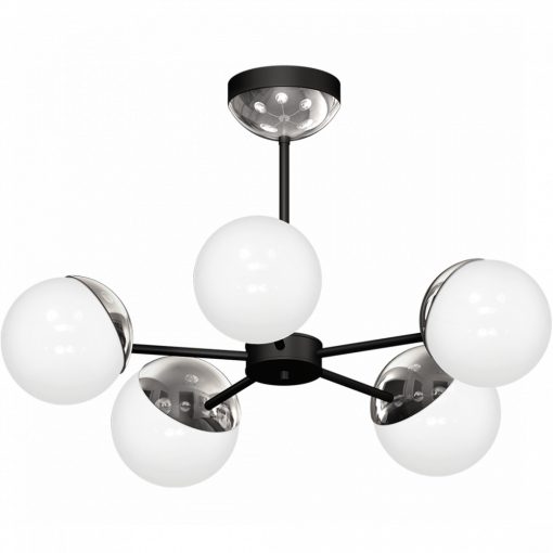 Chandelier SFERA BLACK/CHROME 5xE14