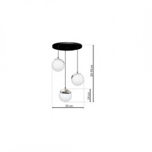 Pendant lamp SFERA BLACK/CHROME 3xE14