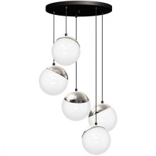 Pendant lamp SFERA BLACK/CHROME 5xE14
